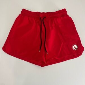 Lumber Legs Shorts Men Crossfit Workout Run Red Size Medium M
